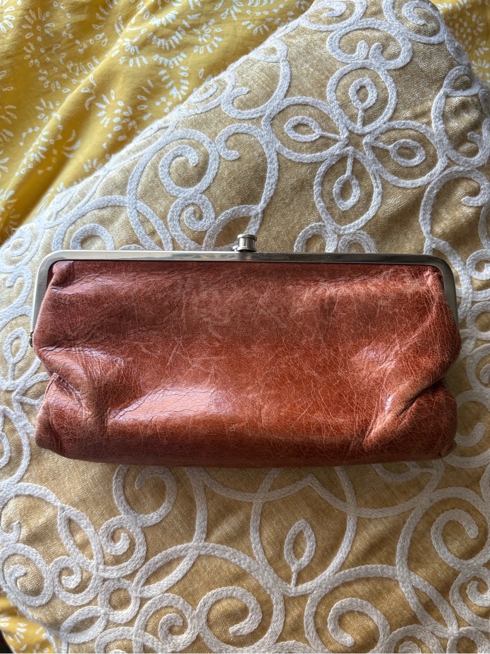 HOBO Leather Brown Rust Wallet Clutch